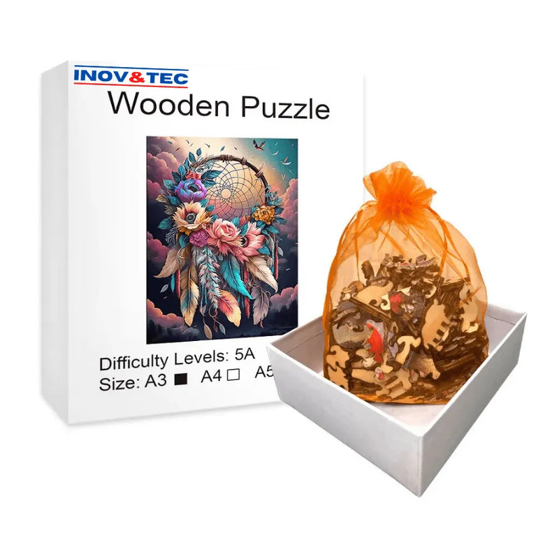 Quebra-Cabeça De Madeira Inova WOOD PUZZLE - Mandala Florida | Diversão Com Diversos Benefícios Para Crianças e Idosos