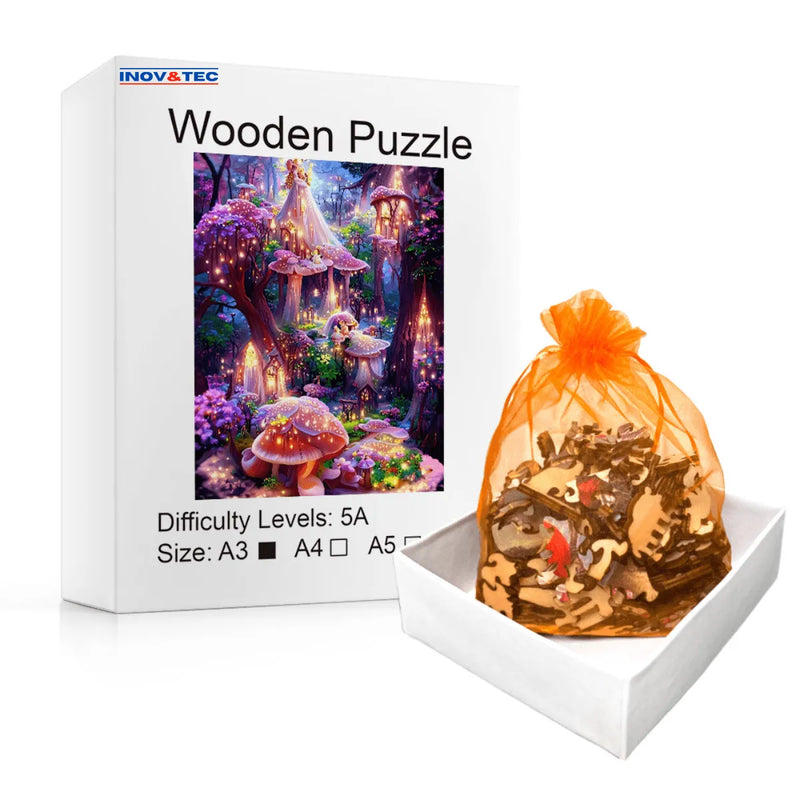 Quebra-Cabeça de Madeira Inova WOOD PUZZLE - Luzes e o Bosque | Diversão com Diversos Benefícios