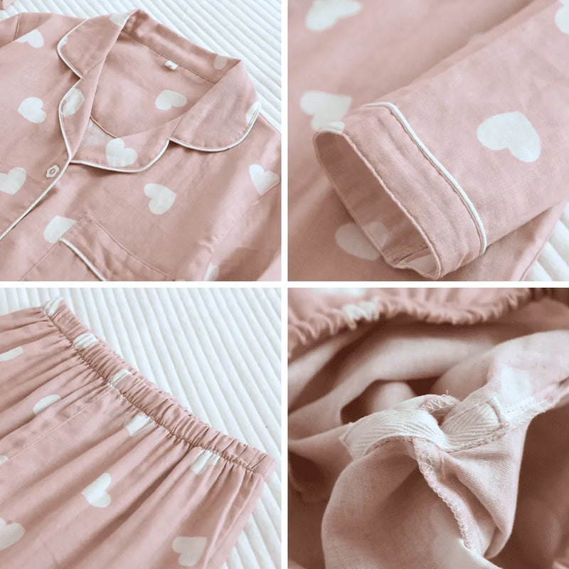 Pijama Feminino LoveConfort- Conjunto Camisa Longa e Calça | Tecido Algodão Egípcio Super Macio e Confortável