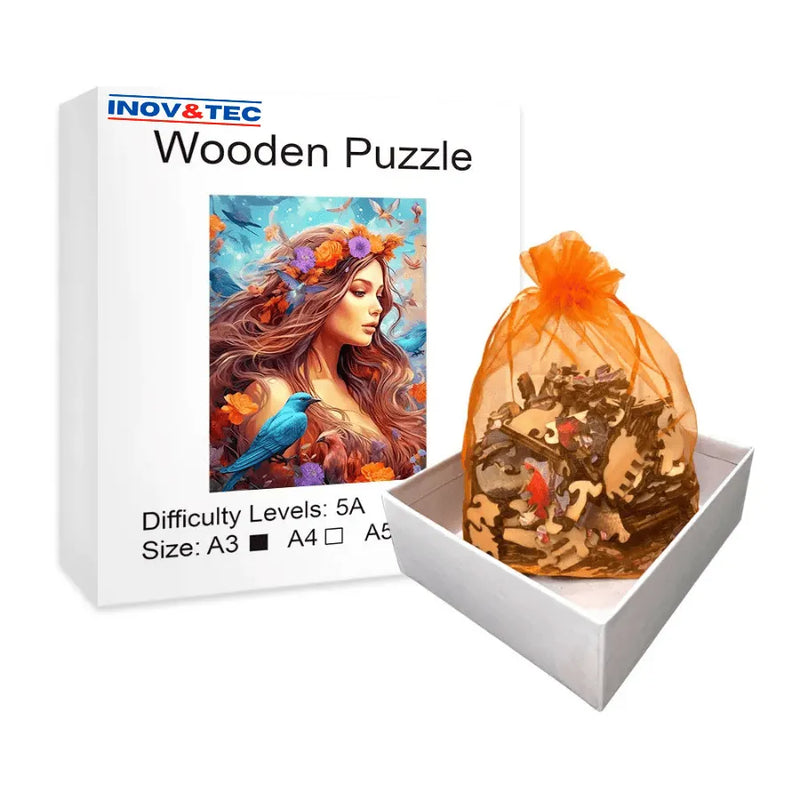 Quebra-Cabeça De Madeira Inova WOOD PUZZLE - Mãe Natureza | Diversão Com Diversos Benefícios Para Crianças e Idosos