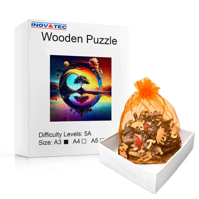 Quebra-Cabeça De Madeira Inova WOOD PUZZLE - Árvore do Lago | Diversão Com Diversos Benefícios