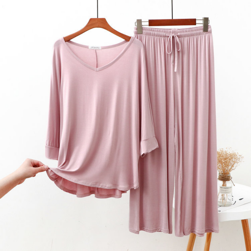 Pijama Feminino Dream Weave - Conjunto Com Calça e Camisa Longa em Algodão | Macio, Leve e Super Confortável