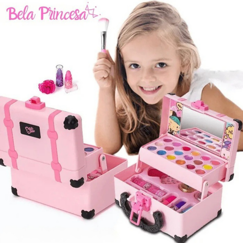 Maleta de Maquiagem para Meninas com 33 Peças Incríveis BELA PRINCESA