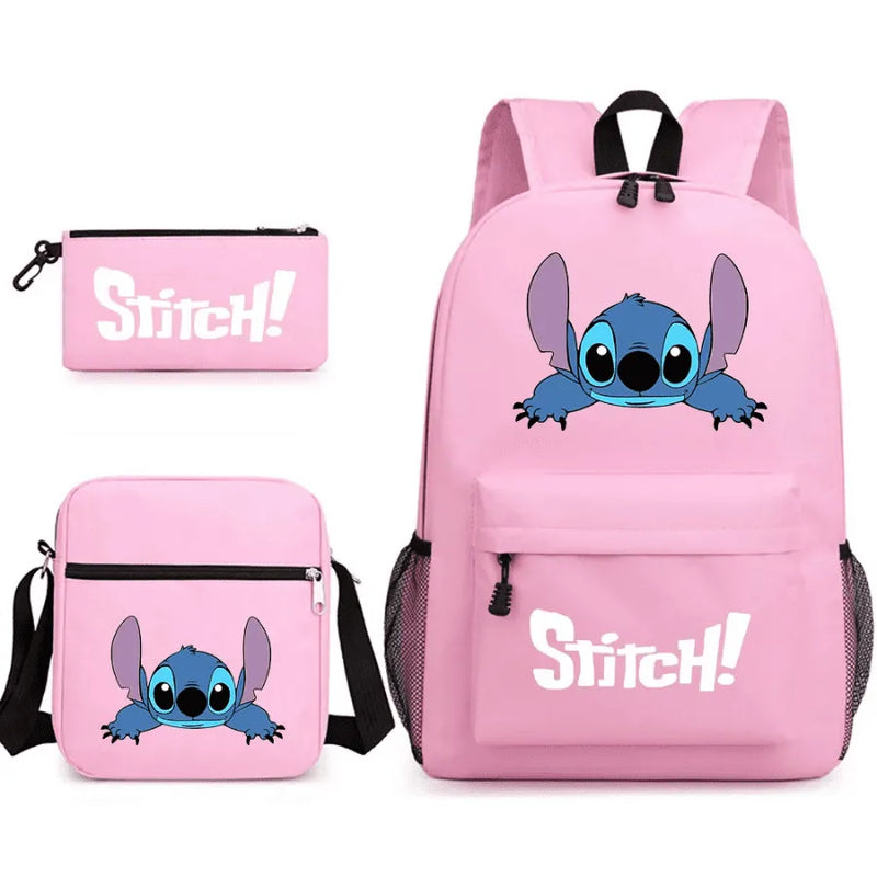 Kit Escolar Infantil Mochila + Lancheira e Estojo Lilo Stitch Lovers