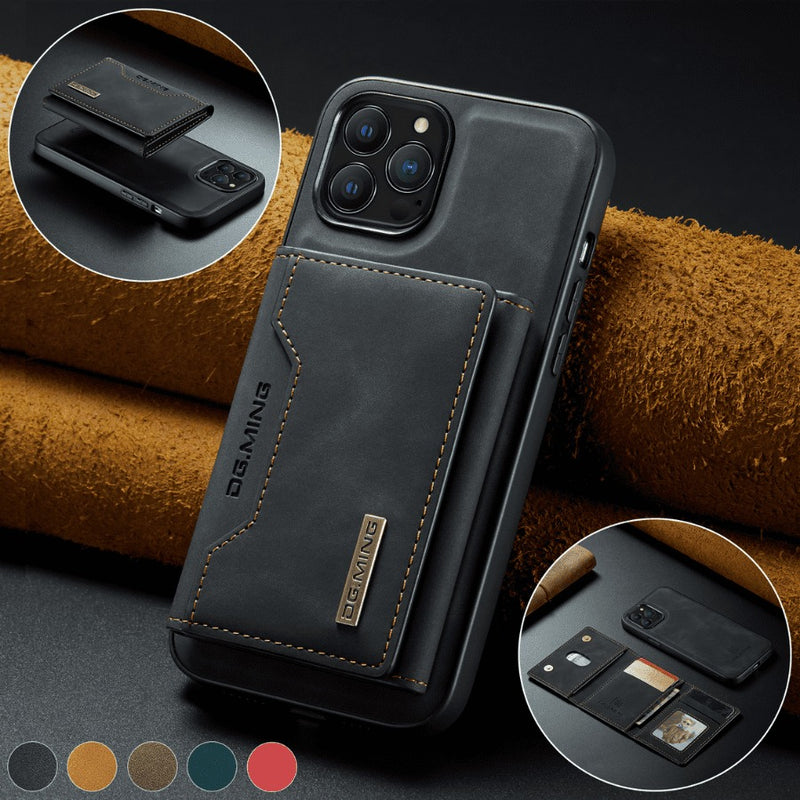 Capinha de Couro para Iphone com Carteira De Couro Slim Magnética DG MING