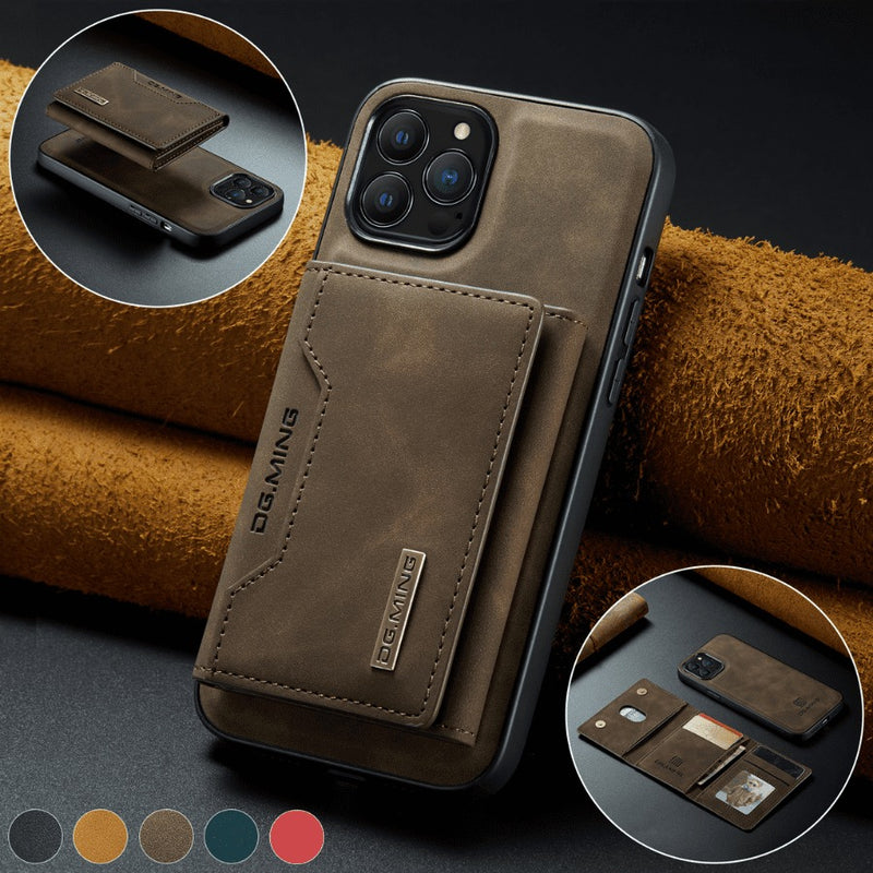 Capinha de Couro para Iphone com Carteira De Couro Slim Magnética DG MING