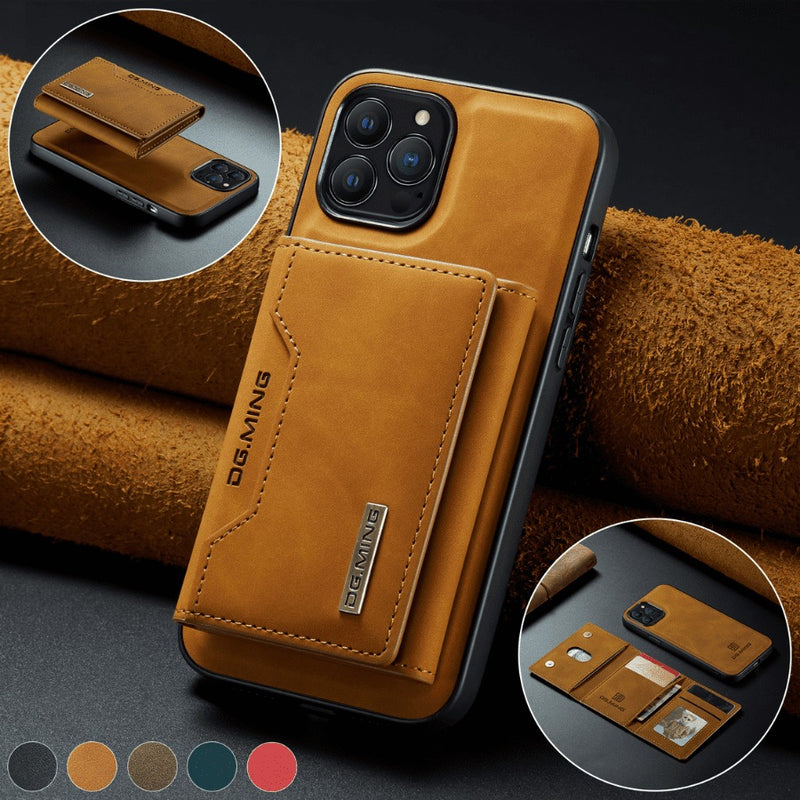 Capinha de Couro para Iphone com Carteira De Couro Slim Magnética DG MING