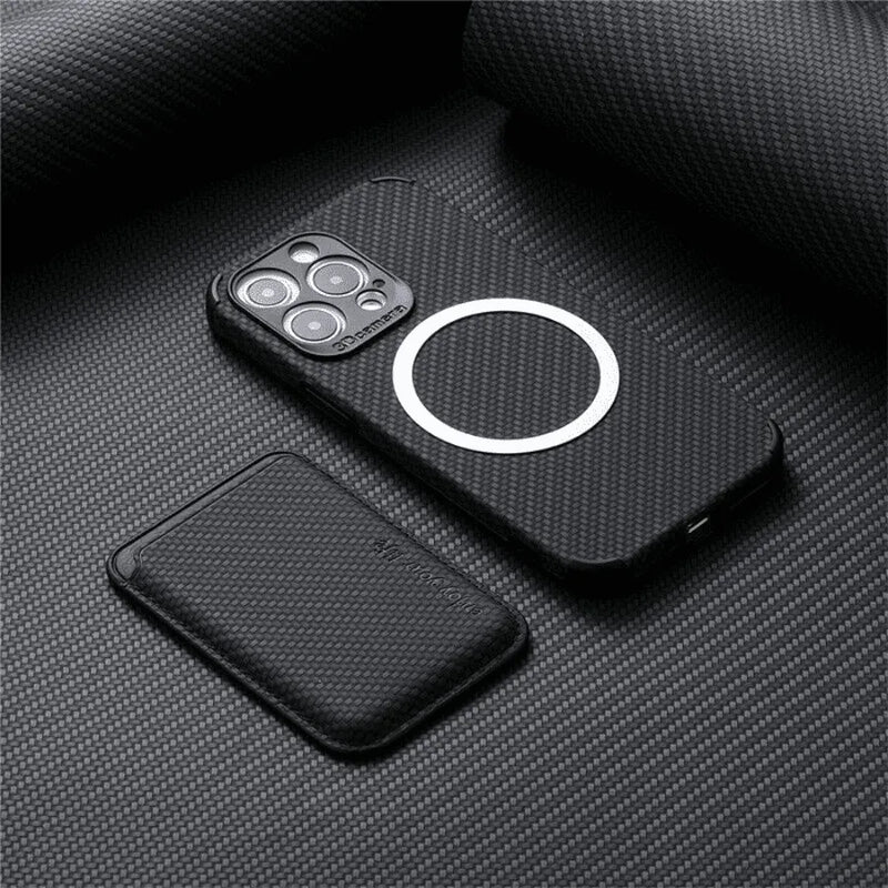 Capinha de Celular para Iphone com Porta Cartões Exclusivo em Couro MagSafe