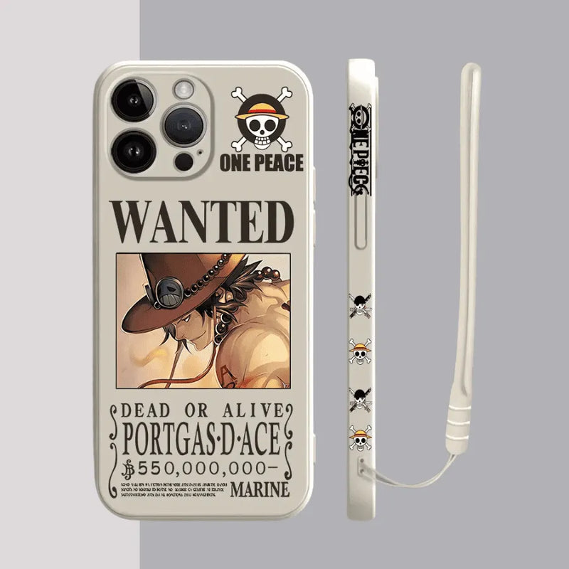 Capinha Iphone One Piece Luffy Procurado - Case de Alta Proteção e Com Cordão de Brinde