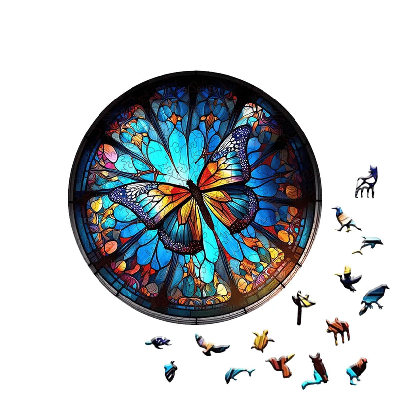 Quebra-Cabeça de Madeira Inova WOOD PUZZLE - Borboleta na Vidraça | Diversão com Diversos Benefícios
