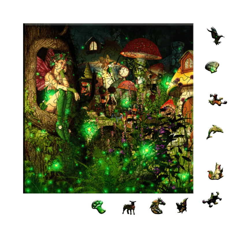 Quebra-Cabeça de Madeira Inova WOOD PUZZLE - Bosque Encantado | Diversão com Diversos Benefícios para Crianças e Idosos