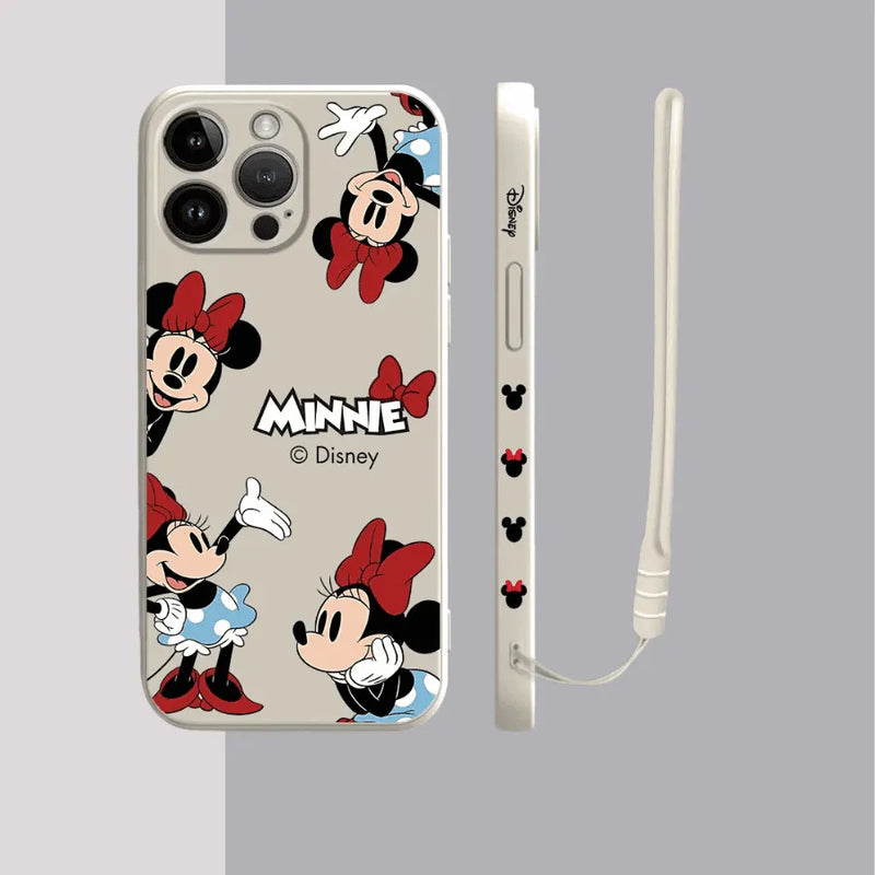 Capinha Iphone Casal da Disney Mickey e Minnie - Case de Alta Proteção e Com Cordão de Brinde
