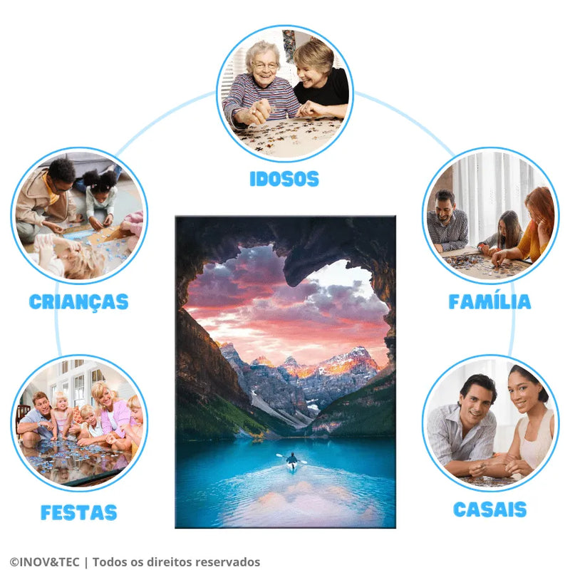 Quebra-Cabeça De Madeira Inova WOOD PUZZLE - Caiaque No Lago | Diversão Com Diversos Benefícios