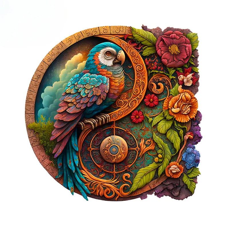 Quebra-Cabeça de Madeira Inova WOOD PUZZLE - Pássaros Floral | Diversão com Diversos Benefícios