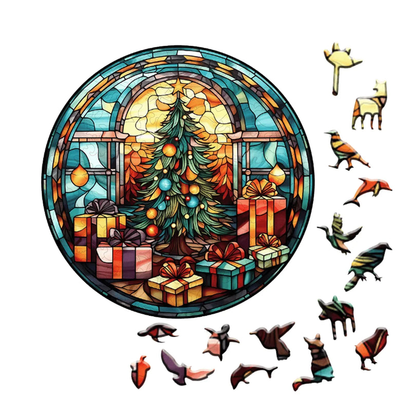 Quebra-Cabeça de Madeira Inova WOOD PUZZLE - Árvore de Natal | Diversão com Diversos Benefícios para Crianças e Idosos