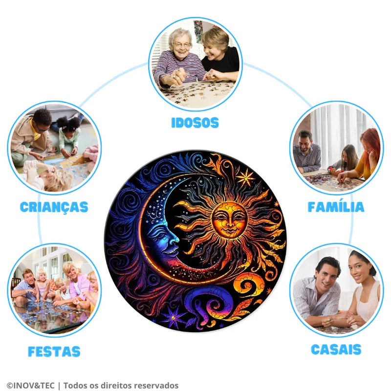 Quebra-Cabeça De Madeira Inova WOOD PUZZLE - Eclipse Lunar | Diversão Com Diversos Benefícios