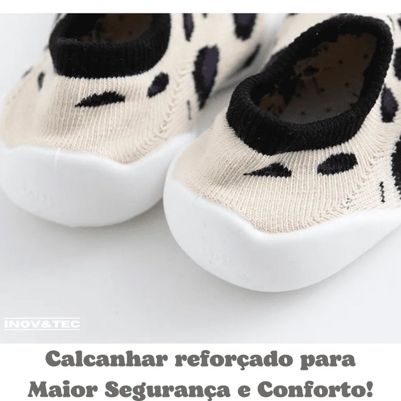 Sapatinho Meia "Baby Fashion" Para bebês e Crianças - Super Confortável, Seguro e Antiderrapante