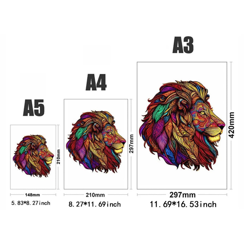 Quebra-Cabeça de Madeira Inova WOOD PUZZLE - Perfil da Selva | Diversão com Diversos Benefícios para Crianças e Idosos