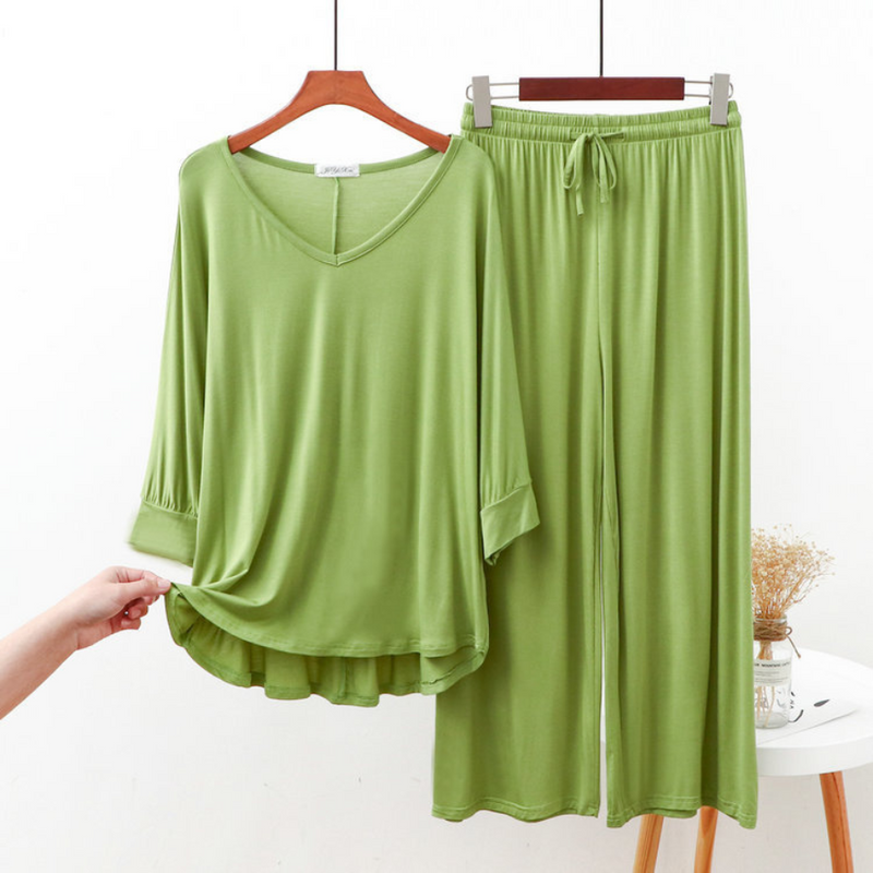Pijama Feminino Dream Weave - Conjunto Com Calça e Camisa Longa em Algodão | Macio, Leve e Super Confortável