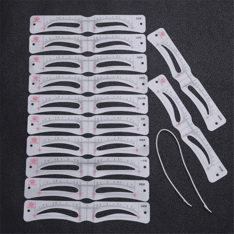 Kit Carimbo, Moldes e Escovinhas para Sobrancelha Eyebrow Shape