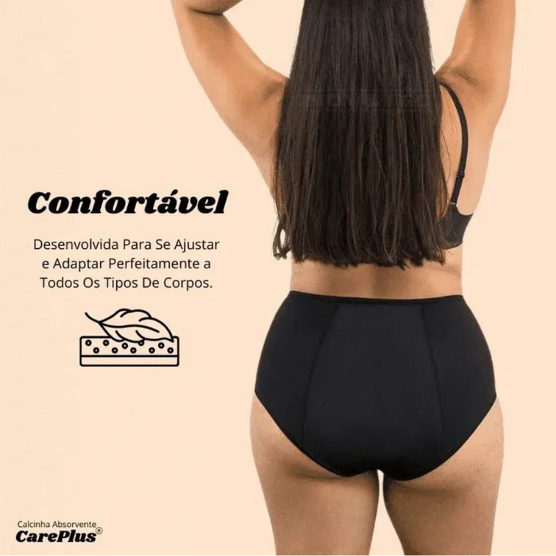 Calcinha Absorvente Protetora para Incontinência CarePlus® [Leve 5 Pague 4 + Frete Grátis]