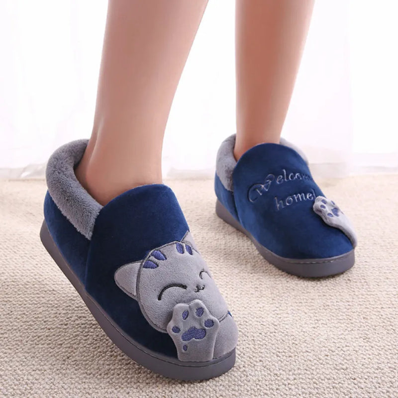 Pantufa Quentinha de Gatinho com Sola Antiderrapante para o Inverno e Dias Frios Welcome Home