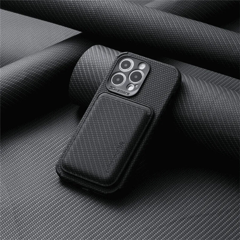 Capinha de Celular para Iphone com Porta Cartões Exclusivo em Couro MagSafe