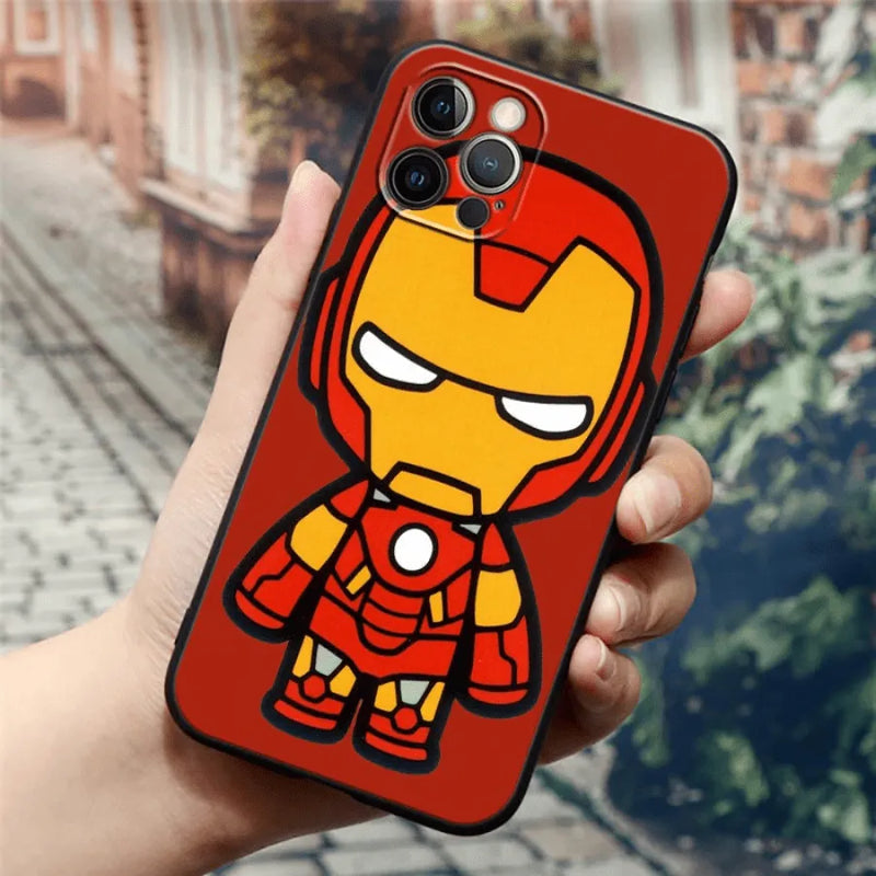 Capinha Iphone Silicone Marvel Cartoons  - Case de Alta Proteção e Resistência