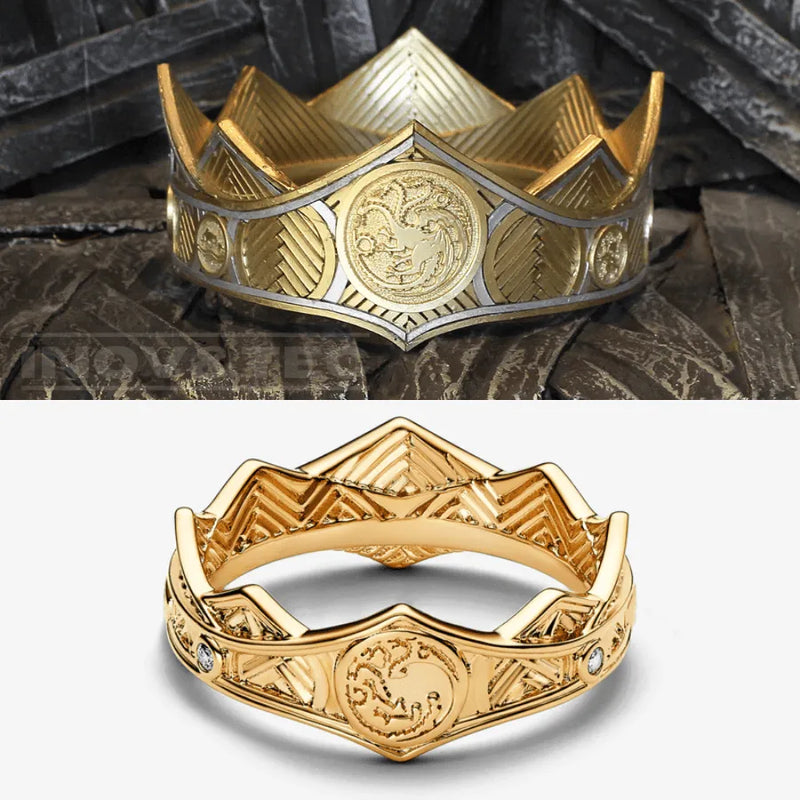 Anel Cravejado Banhado a Ouro e Prata House Of Dragon - SUPER PROMOÇÃO 50% DE DESCONTO + FRETE GRÁTIS | Últimas unidades
