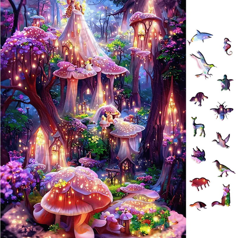 Quebra-Cabeça de Madeira Inova WOOD PUZZLE - Luzes e o Bosque | Diversão com Diversos Benefícios