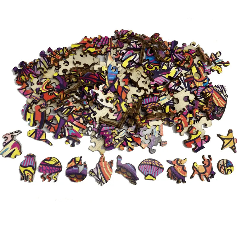 Quebra-Cabeça De Madeira Inova WOOD PUZZLE - Gato Transparente | Diversão Com Diversos Benefícios Para Crianças e Idosos