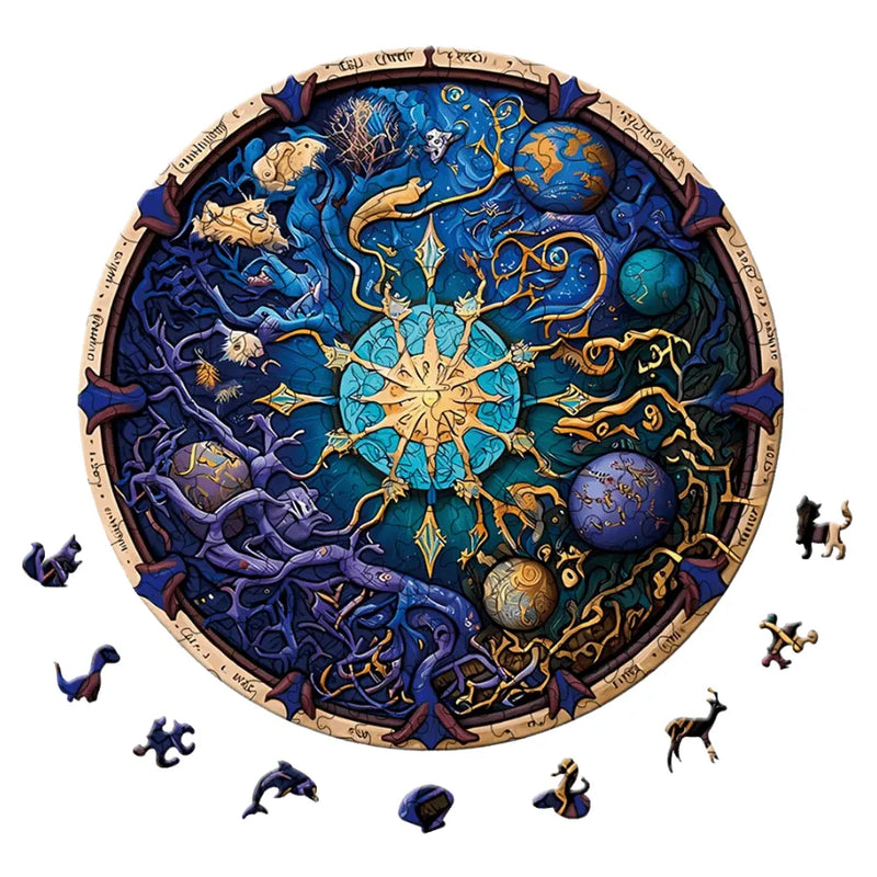 Quebra-Cabeça De Madeira Inova WOOD PUZZLE - Planetas No Universo | Diversão Com Diversos Benefícios Para Crianças e Idosos