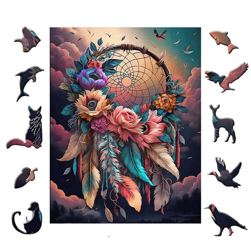 Quebra-Cabeça De Madeira Inova WOOD PUZZLE - Mandala Florida | Diversão Com Diversos Benefícios Para Crianças e Idosos
