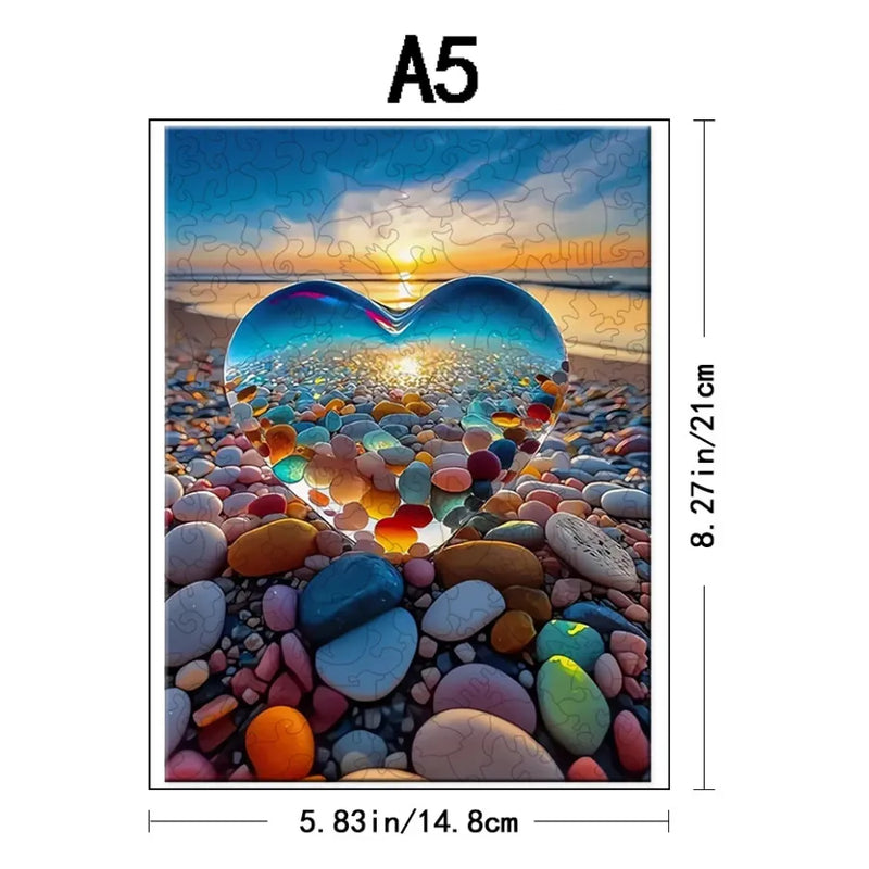 Quebra-Cabeça De Madeira Inova WOOD PUZZLE - Coração do Mar | Diversão Com Diversos Benefícios Para Crianças e Idosos