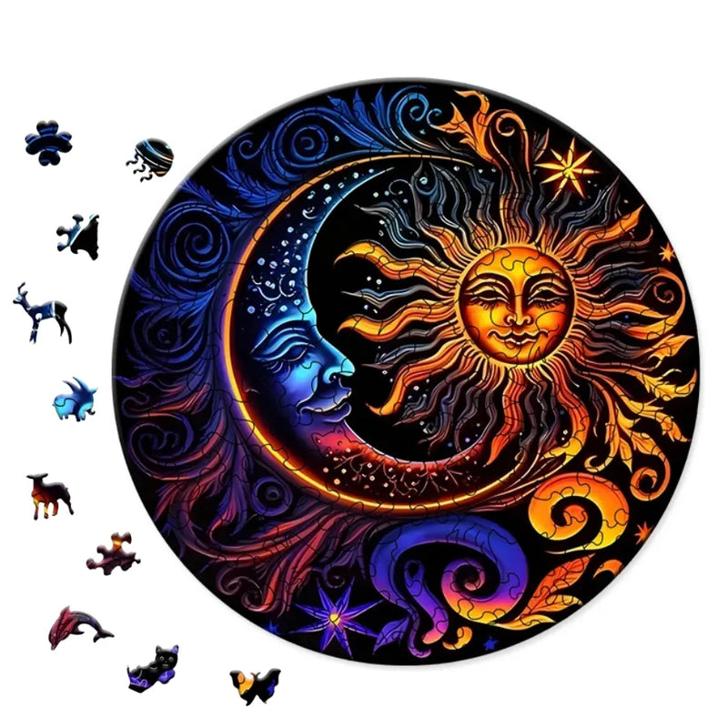 Quebra-Cabeça De Madeira Inova WOOD PUZZLE - Eclipse Lunar | Diversão Com Diversos Benefícios