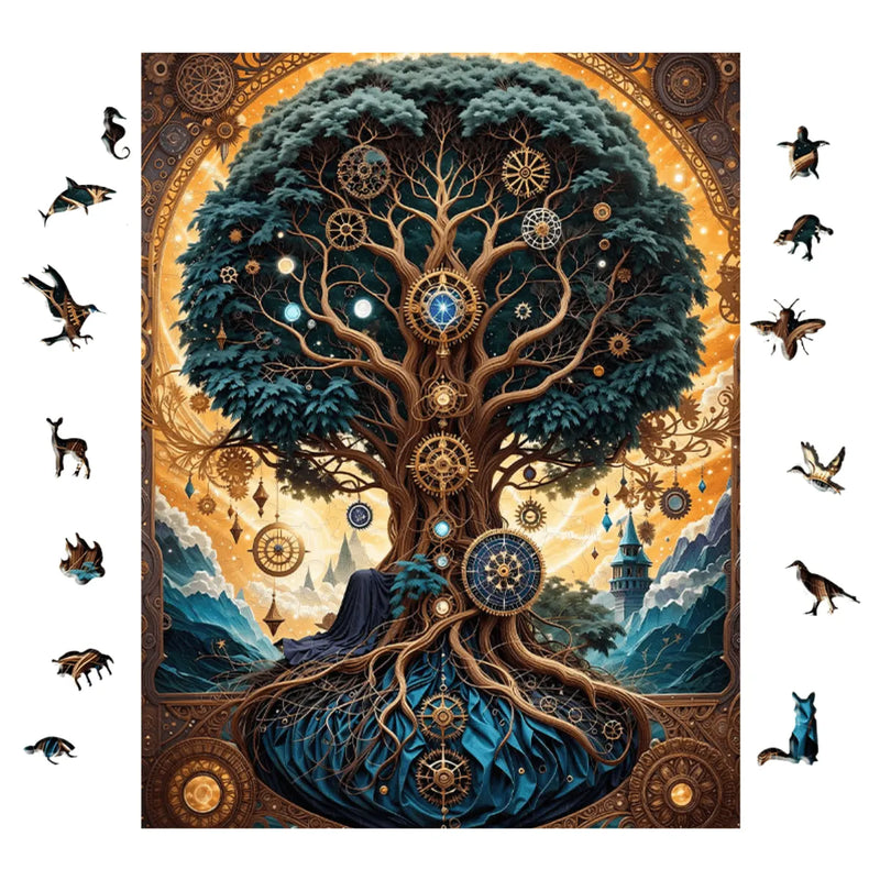 Quebra-Cabeça de Madeira Inova WOOD PUZZLE - Árvore dos Destinos | Diversão com Diversos Benefícios para Crianças e Idosos
