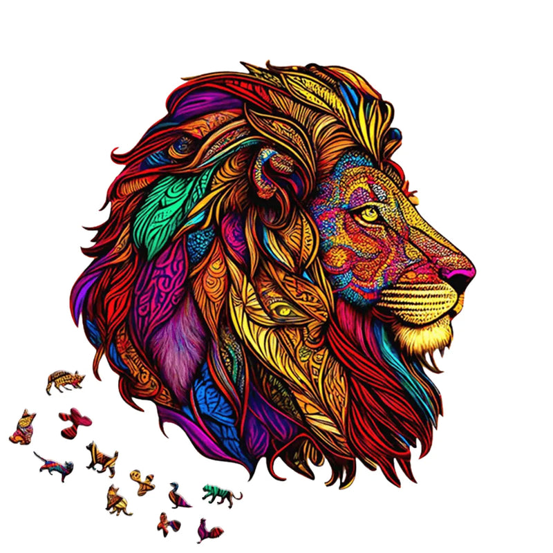 Quebra-Cabeça de Madeira Inova WOOD PUZZLE - Perfil da Selva | Diversão com Diversos Benefícios para Crianças e Idosos