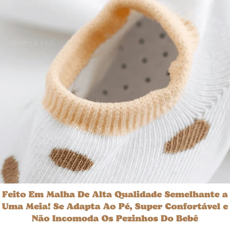 Sapatinho Meia "Baby Fashion" Para bebês e Crianças - Super Confortável, Seguro e Antiderrapante