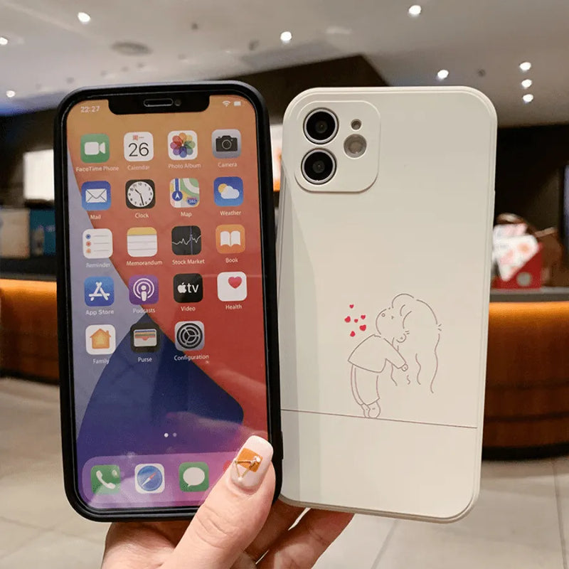 Capinha Iphone Casal "Segura Meu Beijo"  - Case de Alta Proteção e Resistência