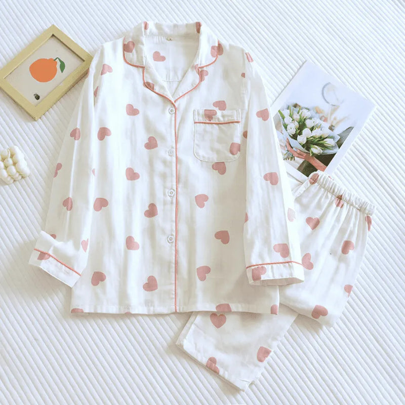 Pijama Feminino LoveConfort- Conjunto Camisa Longa e Calça | Tecido Algodão Egípcio Super Macio e Confortável