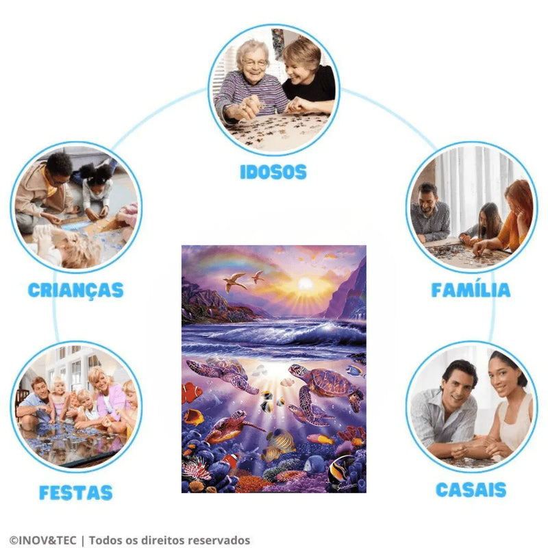 Quebra-Cabeça de Madeira Inova WOOD PUZZLE - Ilha da Vida | Diversão com Diversos Benefícios para Crianças e Idosos