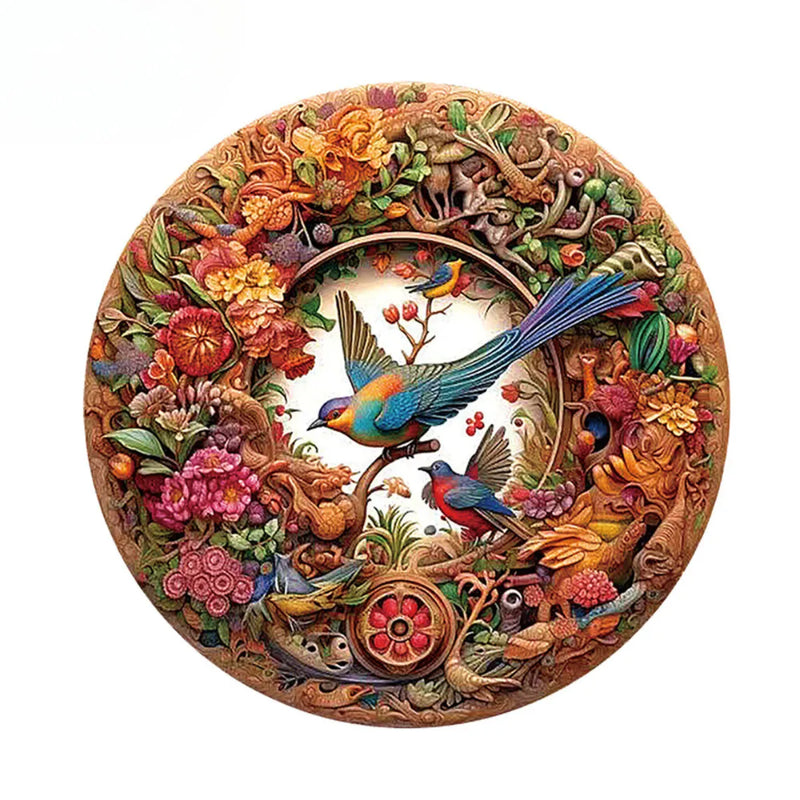 Quebra-Cabeça de Madeira Inova WOOD PUZZLE - Pássaros Floral | Diversão com Diversos Benefícios