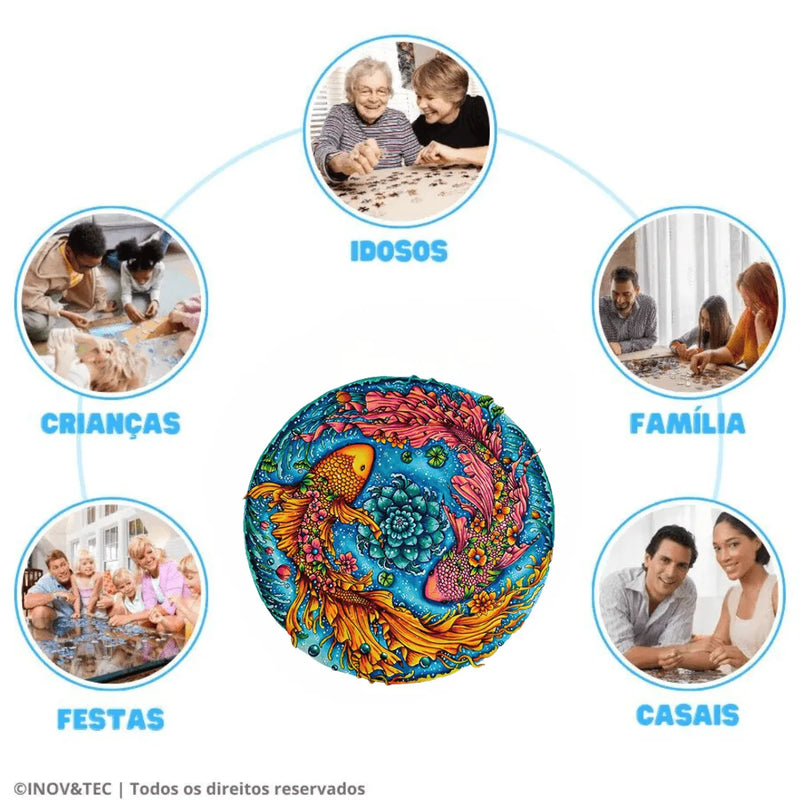 Quebra-Cabeça de Madeira Inova WOOD PUZZLE - Dança Aquática | Diversão com Diversos Benefícios