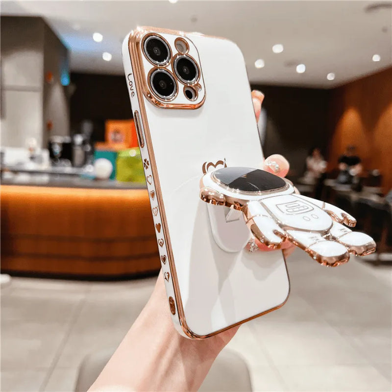 Capinha de Celular para Iphone em Silicone com Apoio e Proteção 360º Sonho de Astronalta