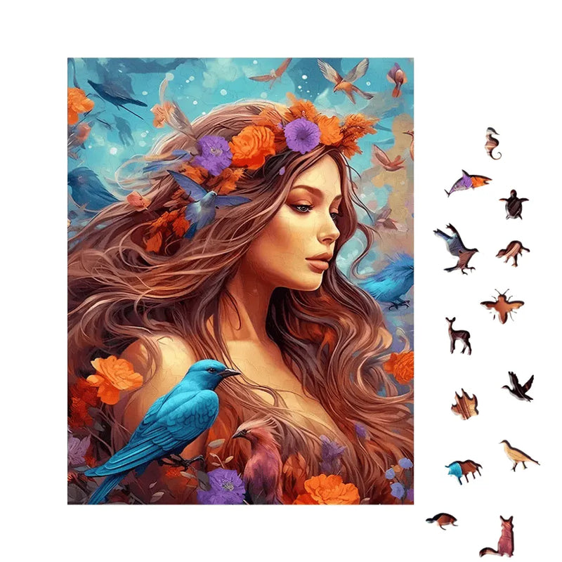Quebra-Cabeça De Madeira Inova WOOD PUZZLE - Mãe Natureza | Diversão Com Diversos Benefícios Para Crianças e Idosos