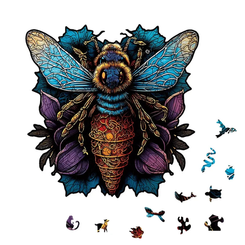 Quebra-Cabeça De Madeira Inova WOOD PUZZLE - Abelha Rainha | Diversão Com Diversos Benefícios Para Crianças e Idosos