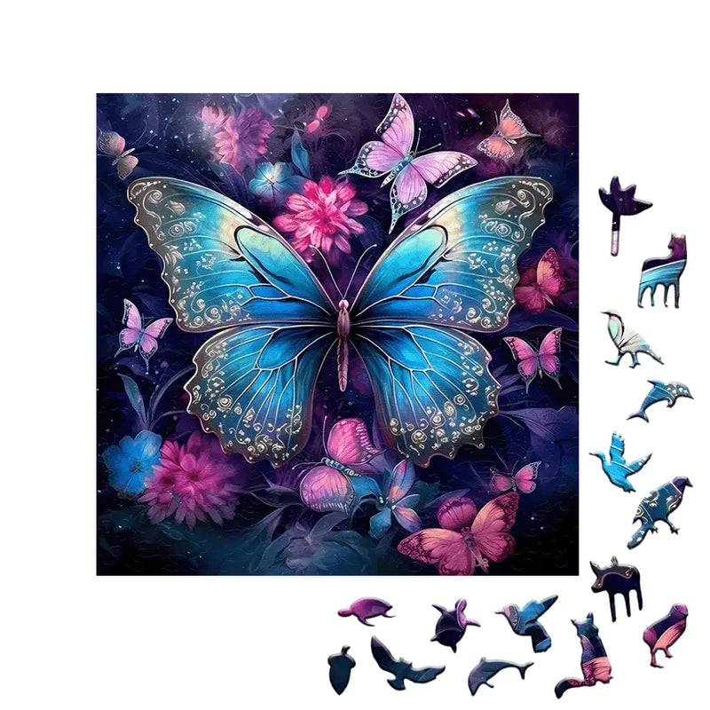 Quebra-Cabeça De Madeira Inova WOOD PUZZLE - Borboleta Rainha | Diversão Com Diversos Benefícios