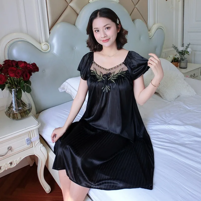 Pijama Feminino Radiant Lace - Camisola com Renda Translúcida Super Confortável | Sensual, Leve e Elegante
