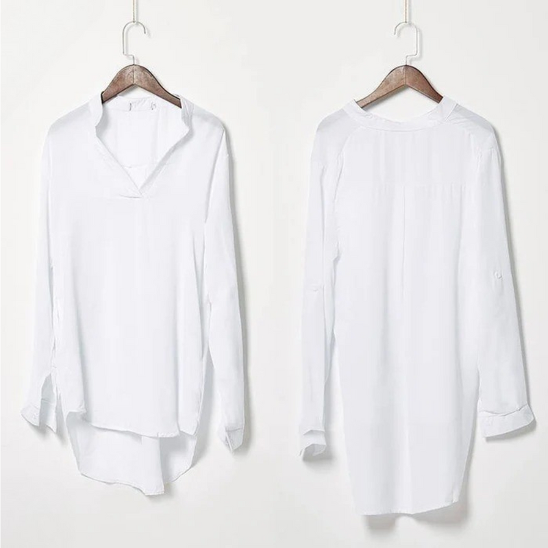 Camisa Feminina Manga Longa Ajustável Boyfriend