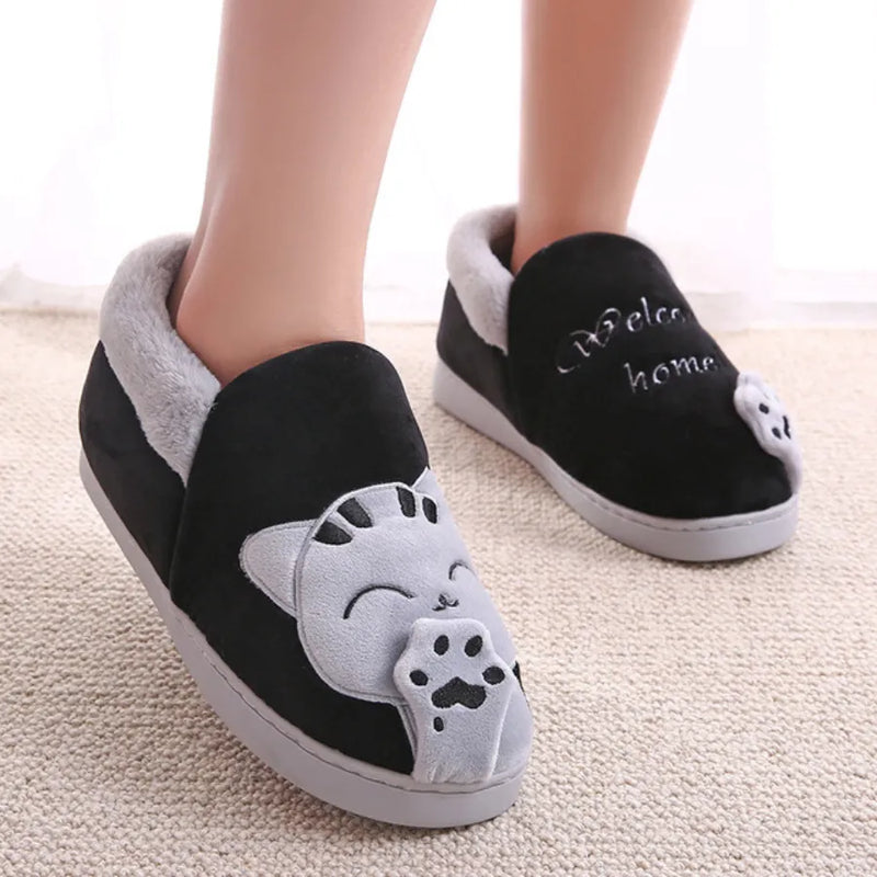 Pantufa Quentinha de Gatinho com Sola Antiderrapante para o Inverno e Dias Frios Welcome Home